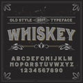 Original label old style typeface named whiskey. good handcrafted font for any label design