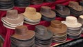 Original hand made leather hats in Australia Royalty Free Stock Photo