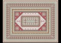 Luxurious delicate vintage oriental rug with light green and dirty pink shades