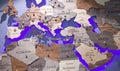 The original map of the Mediterranean countries. Royalty Free Stock Photo