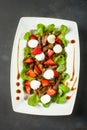 Original meat, strawberry and mozzarella salad