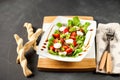 Original meat, strawberry and mozzarella salad