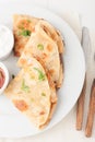 Original mexican quesadilla on white plate Royalty Free Stock Photo