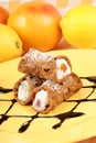 Original mini sicilian cannoli Royalty Free Stock Photo