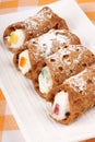 Original mini sicilian cannoli Royalty Free Stock Photo