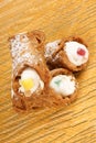 Original mini sicilian cannoli Royalty Free Stock Photo