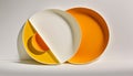 Original minimalist classic plates with food