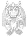 Original modern doodle fantasy monster personage Royalty Free Stock Photo