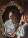 Original oil painting, Portrait of a Young Lady.