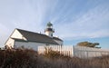 ORIGINAL OLD POINT LOMA LIGHTHOUSE UNDER CIRRUS CLOUDS AT POINT LOMA SAN DIEGO CALIFORNIA USA Royalty Free Stock Photo