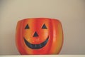 Original orange flowerpot container halloween for a bright back