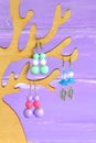 Original organizer for earrings. A small decorative tree to store earrings. Decor for girl's bedroom or woman's bedroom