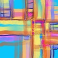 Original painting abstract plaid modern art design background fine art