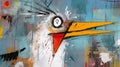 Vibrant Bird Painting: Expressive Abstract Art With A Modern Twist