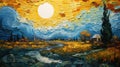 Vibrant Landscape Painting: Memories Of Van Gogh In Brabant