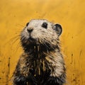 Original Painting Of A Hamster In The Style Of Martin Rak