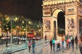 Original Paris Oil Painting On Canvas, Arch of Triumph in