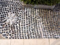 Original paving of the pavement pebbles Royalty Free Stock Photo