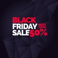 Original poster for Black friday sale. Abstract polygonal background. Low poly design. Royalty Free Stock Photo