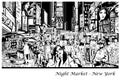 Original representation of a night market in New York