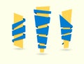 Original ribbon set. Vector illustration. Ribbons banners blue y