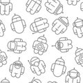 Original Robot droid. seamless pattern