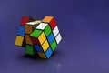 Rubik`s Cube, shuffled and rotated, extreme detail Royalty Free Stock Photo