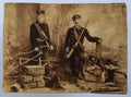 Original 1900s antique photo of two hunters