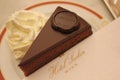 The original Sacher Torte served with whipped cream