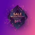 Original sale poster for Black friday sale. Abstract polygonal background. Low poly design. Royalty Free Stock Photo