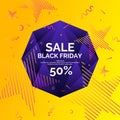 Original sale poster for Black Friday sale. Abstract polygonal background. Low poly design. Royalty Free Stock Photo