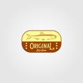 Original sardine fish vintage logo label emblem packaging vector icon seafood design