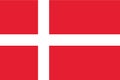 Original and simple Denmark flag isolated vector in official colors and Proportion Correctly. The Flag of Denmark. Royalty Free Stock Photo