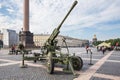 Original soviet Air defence cannon on the military-patriotic action,on the military-patriotic action, St.-Petersburg