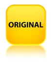 Original special yellow square button Royalty Free Stock Photo