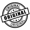 Original stamp. Black original stamp sign icon. Royalty Free Stock Photo