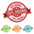 100% Original Stamp Button Banner Badge in different colours Royalty Free Stock Photo