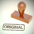 Original stamp means authentic genuine and real - 3d illustration