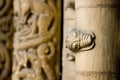 Original stone carvings around the west front door, Lincoln Cathedral, Lincoln, Lincolnshire, UK -August 2009