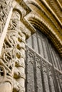 Original stone carvings around the west front door, Lincoln Cathedral, Lincoln, Lincolnshire, UK -August 2009