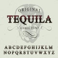 Original Tequila Label Font Poster vector design illustration