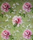 Original textile fabric ornament of the Modern style. Crock is hand-painted with gouache. Royalty Free Stock Photo