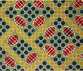 Original textile fabric ornament of the Russian Avant-garde Style. Crock is hand-painted with gouache.