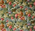 Original textile fabric ornament of the tapestry. Crock is hand-painted with gouache.