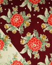 Original textile pattern of dahlias in a modern style. Sketch vintage hand painted gouache.