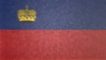 Original texture 3D image of the flag of Liechtenstein. Royalty Free Stock Photo