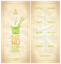 Original Thai food menu list.