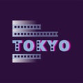 Original Tokyo logo text word. Capital city of Japan. Abstract vector illustration of typography design with caption in