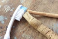 Original toothbrush miswak with modern toothbrush