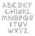 Original unique creative hipster black alphabet